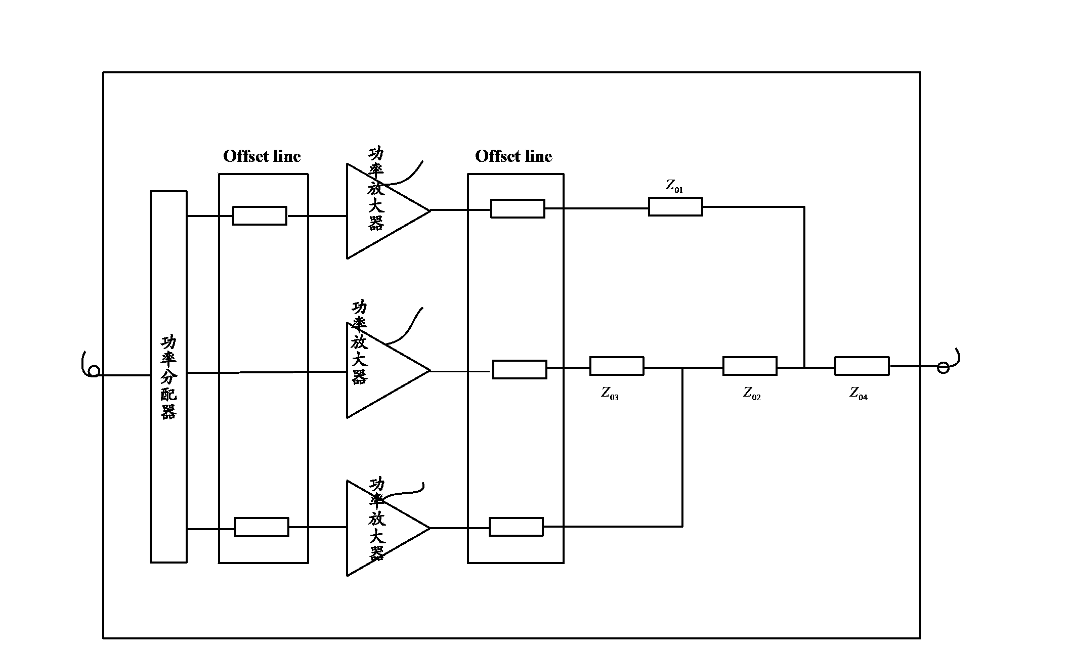 Reverse F-type power amplifier and emitter as well as processing method