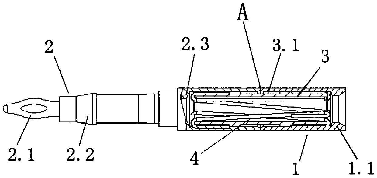 Small high-reliability wire spring hole fisheye crimping type jack