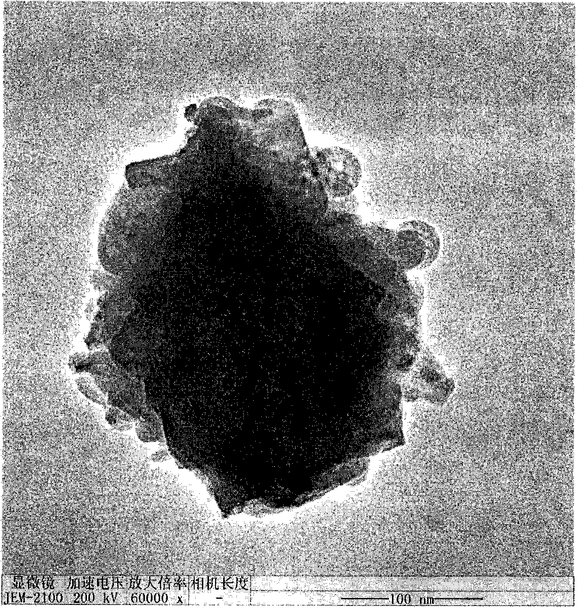 Method for preparing high-purity high-density WO3/S core-shell structure nano-particles