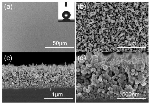 Transparent super-hydrophobic film and preparation method and application thereof