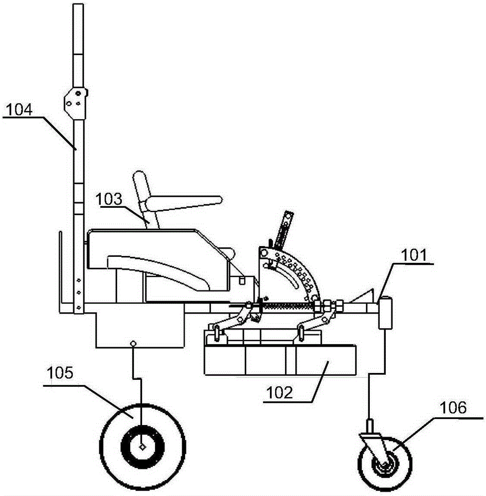 Mower vehicle frame attitude adjusting device