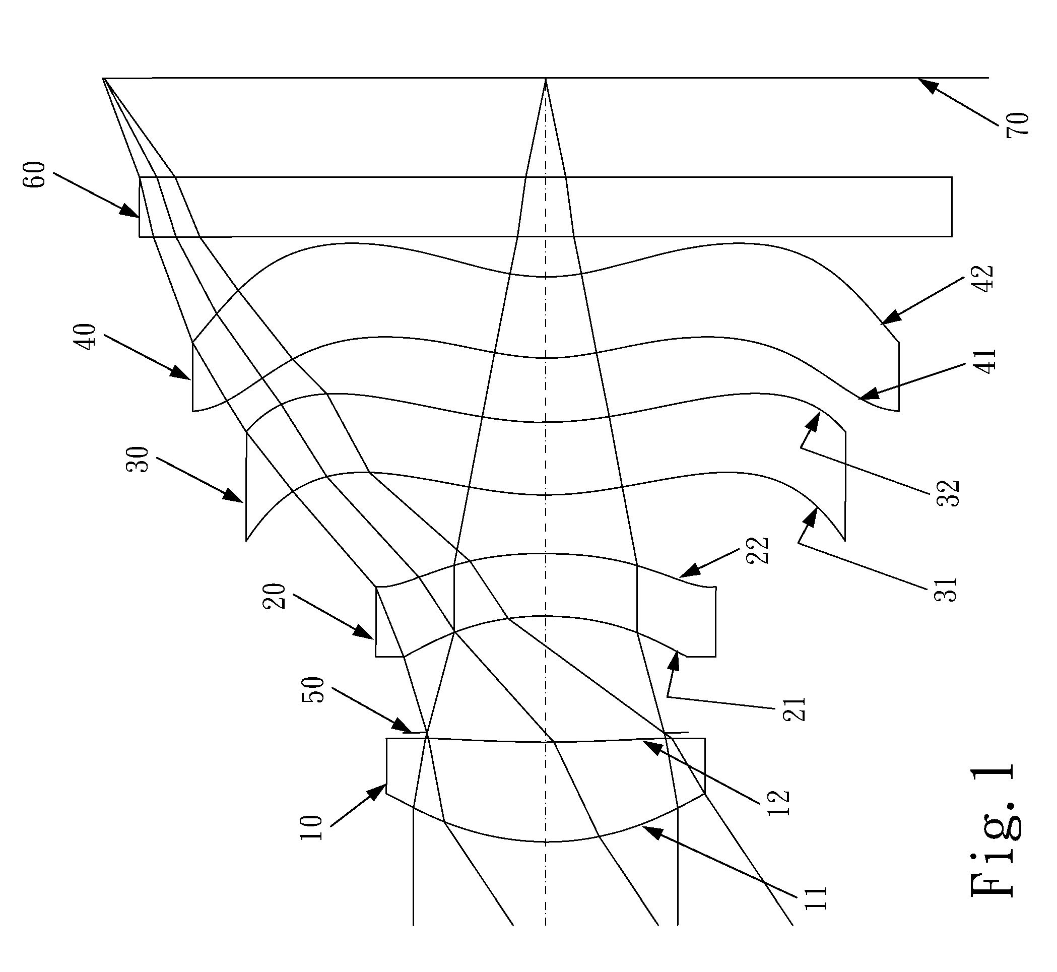 Optical lens system for taking image