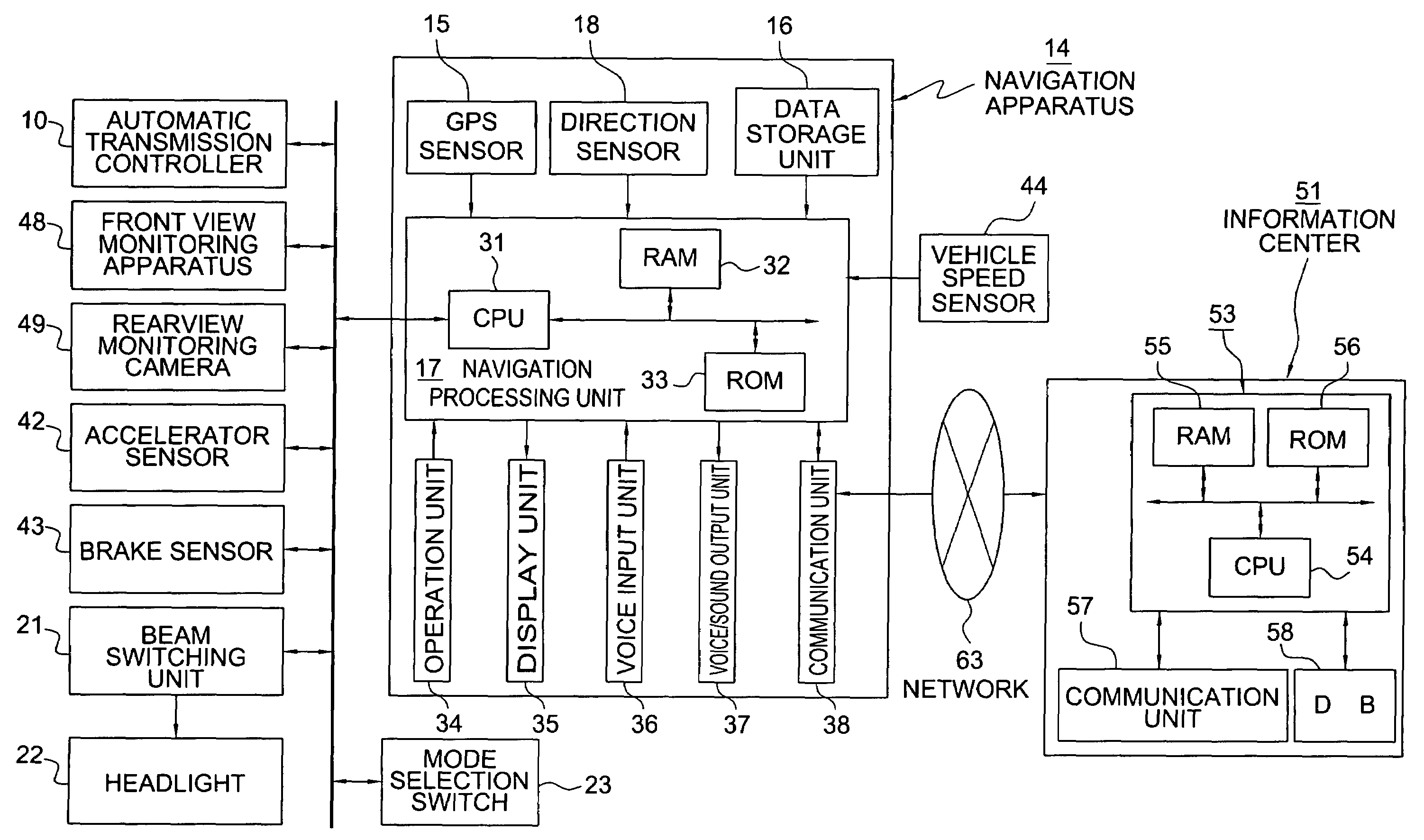 Headlight beam control system and headlight beam control method