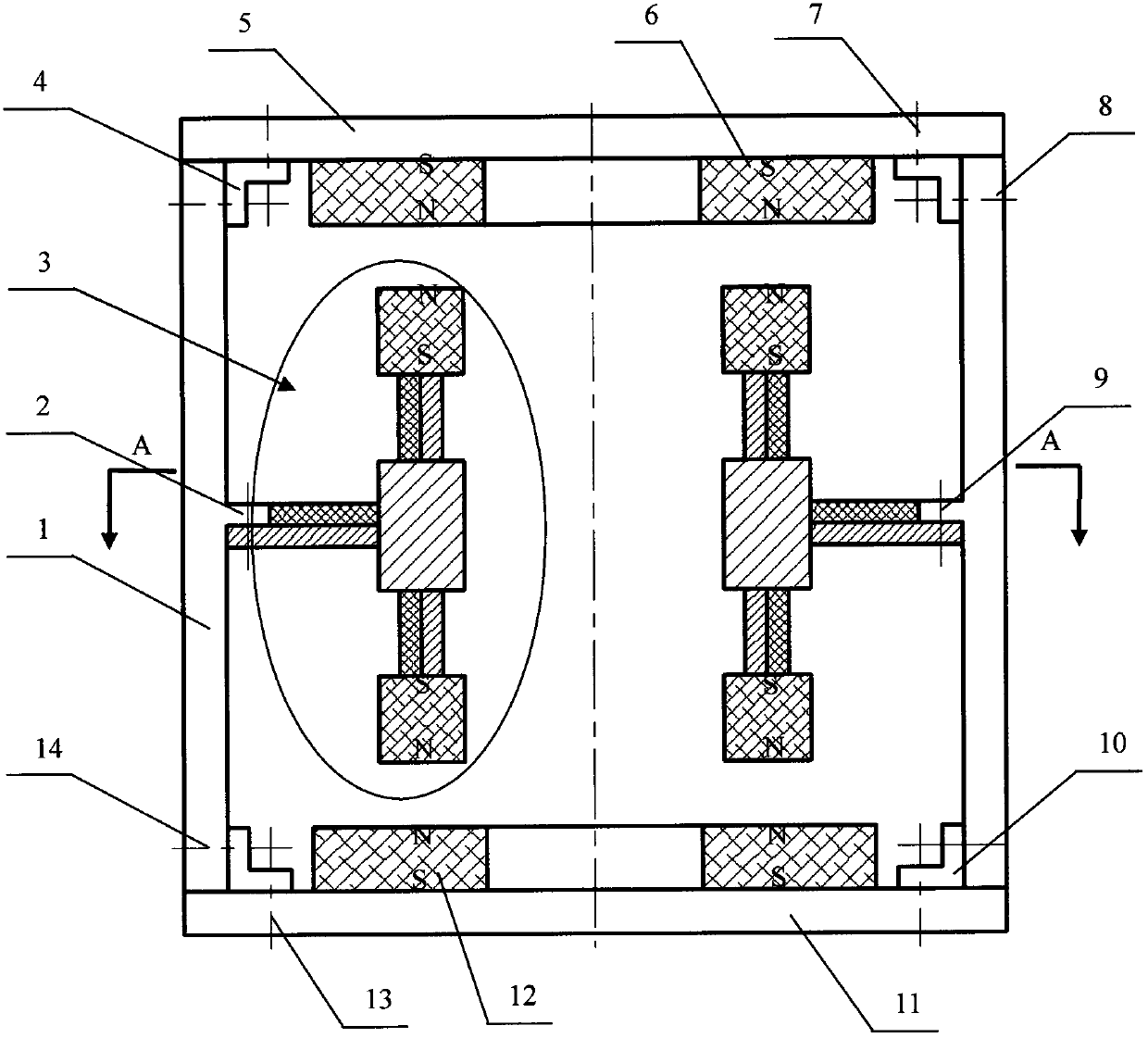 Wide-frequency-band multi-direction vibration energy harvester