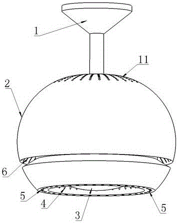 Ceiling type smoke purifying lamp