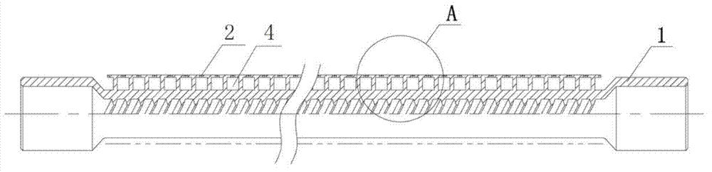 Falling film evaporating pipe with netlike outer surface