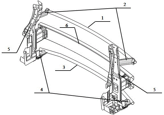 Automobile front anti-collision protecting structure