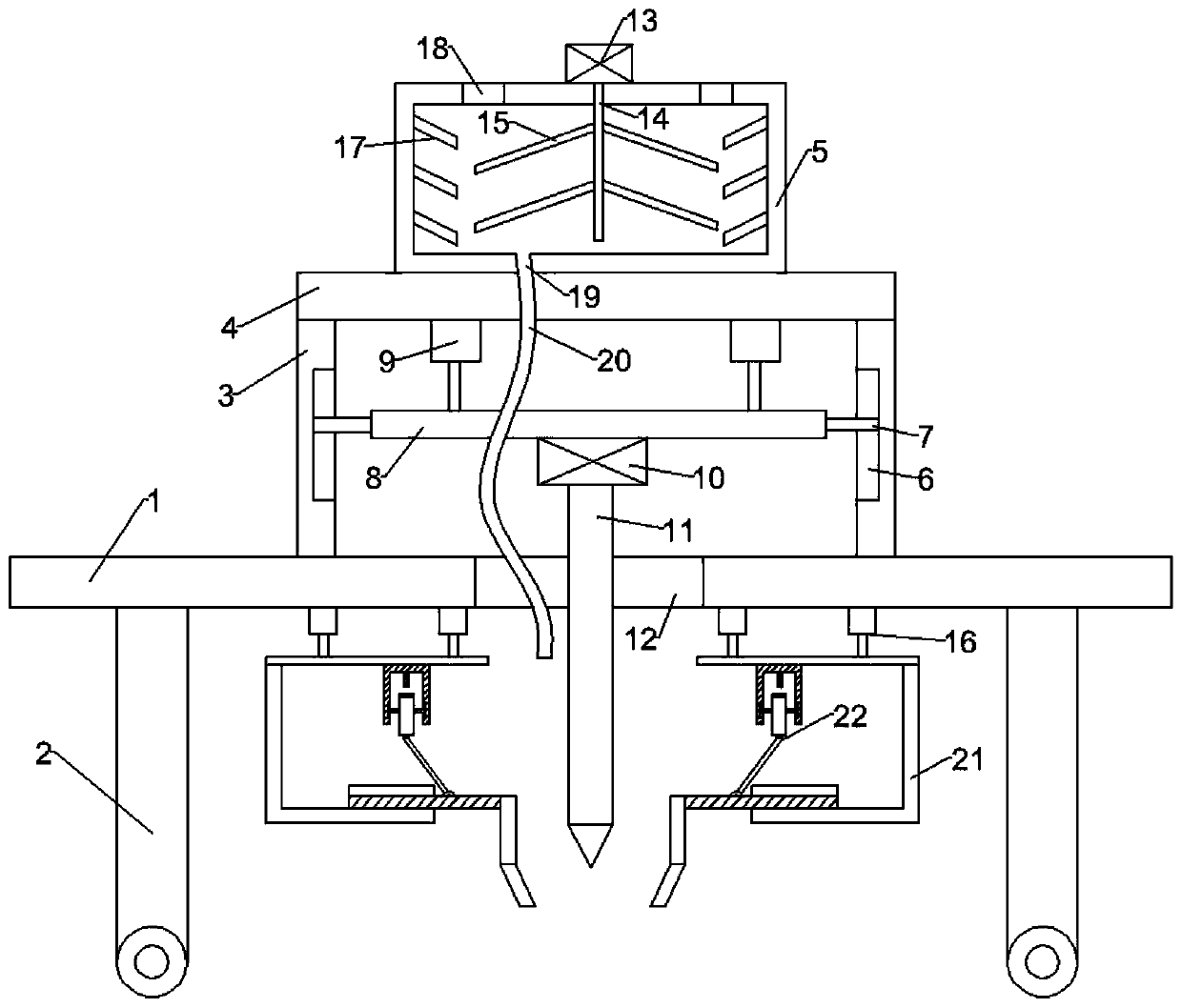 Boring device with fertilizing function