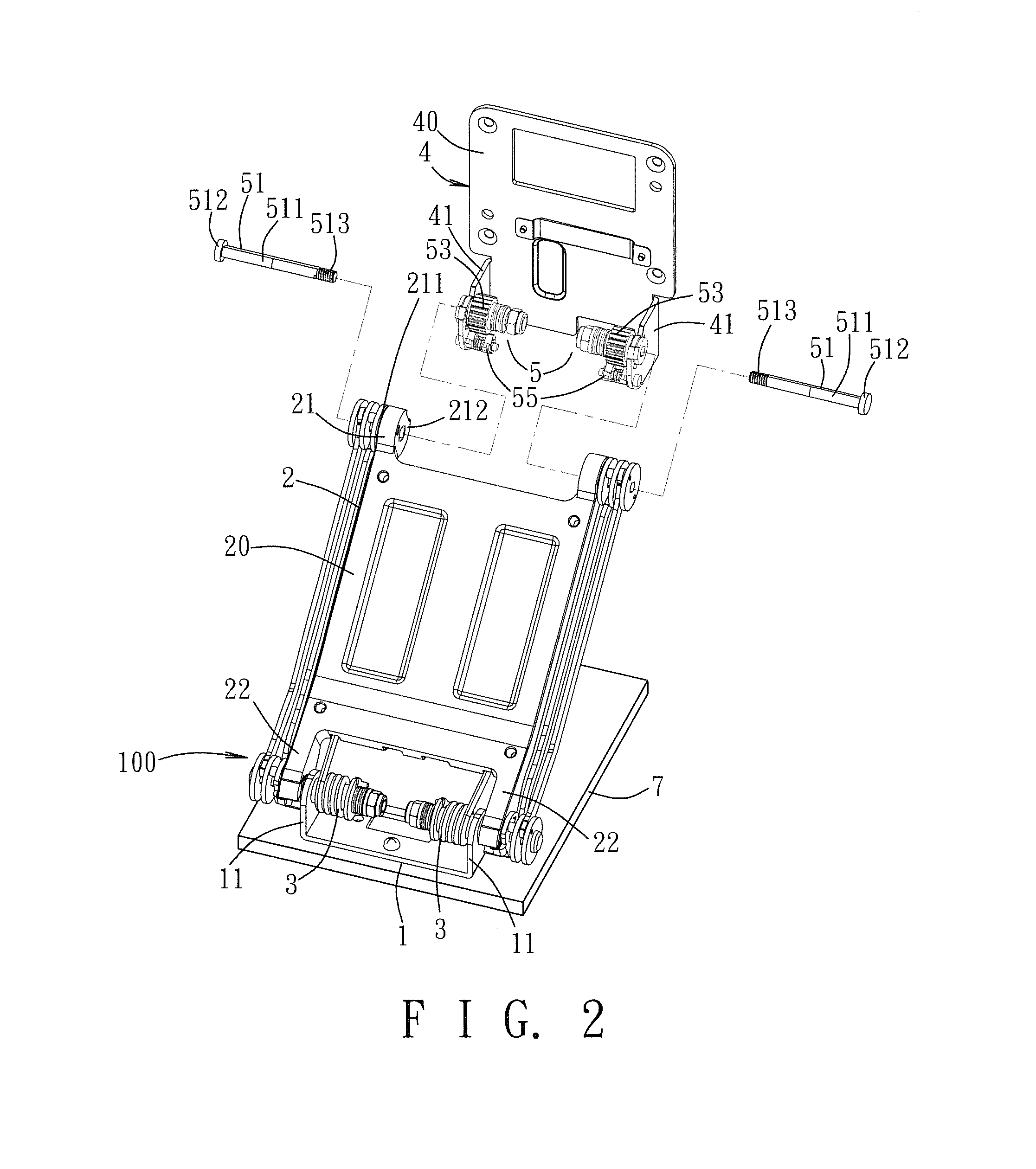 Hinge, supporting module having the hinge, and display device having the supporting module