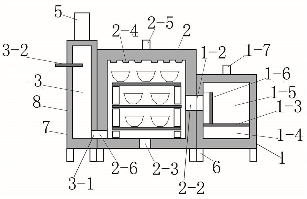 Portable split combined type multifunctional ceramic firewood-fired kiln