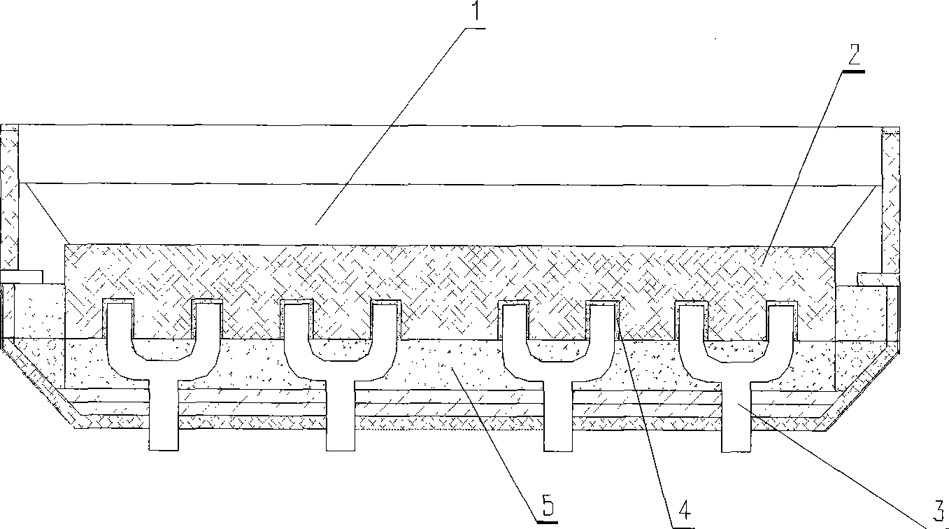 Cathode structure of aluminum cell vertical cathode steel bar current outlet