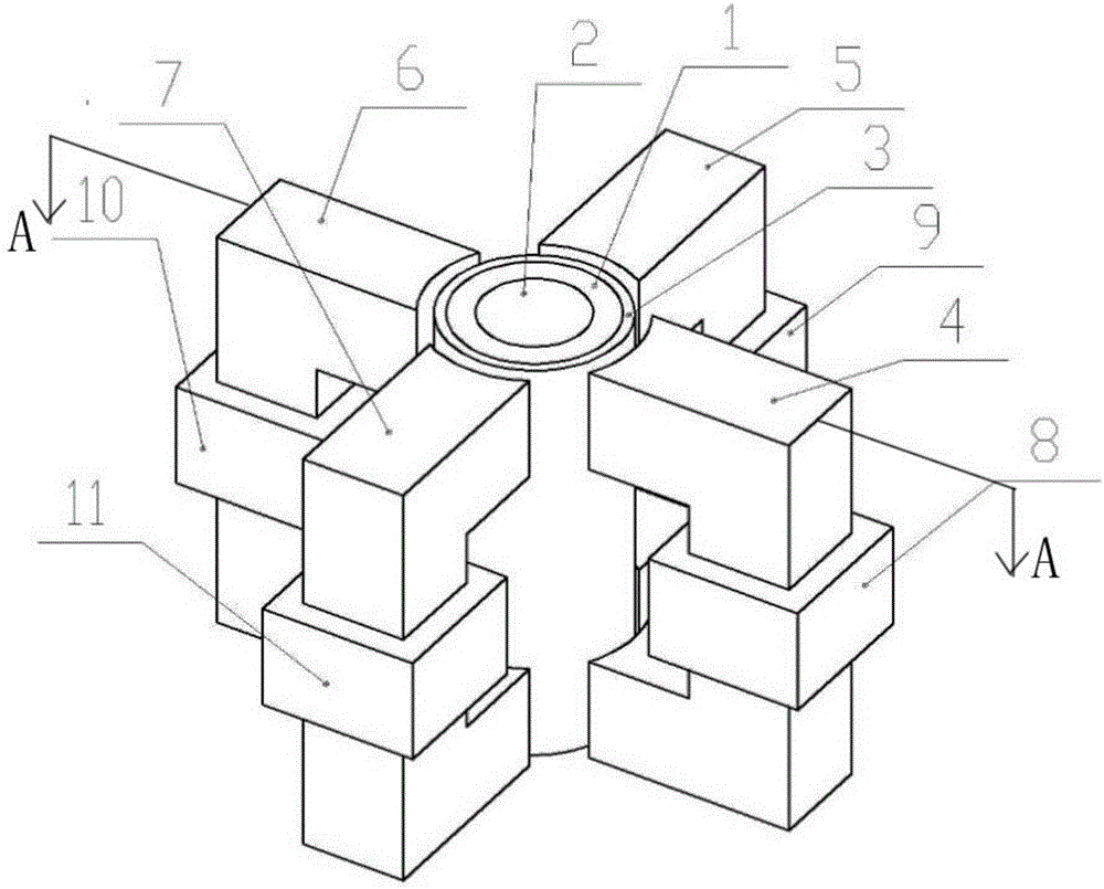 Mixed radial magnetic bearing of permanent magnetic rotor