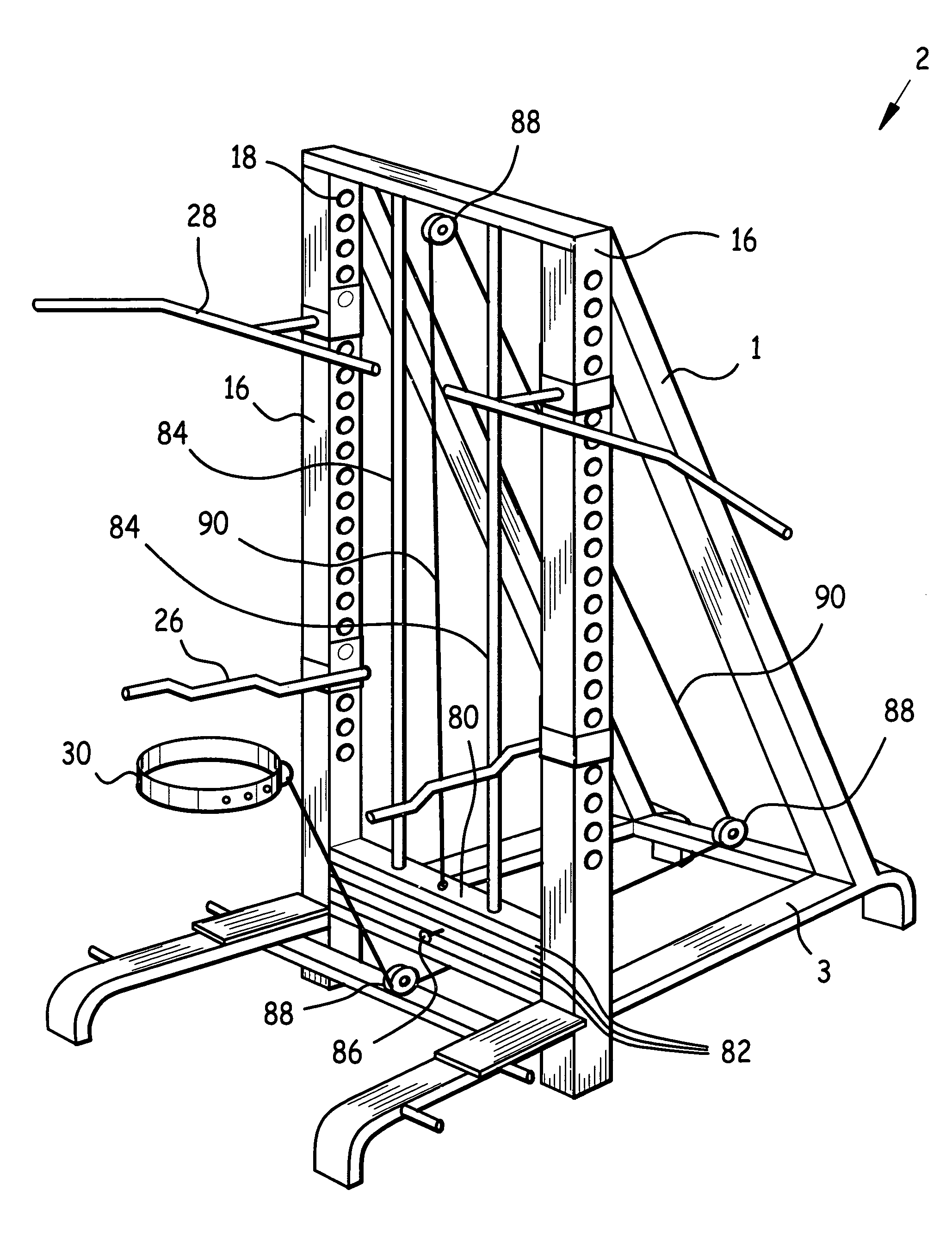 Adjustable weight-loaded dip-chin machine