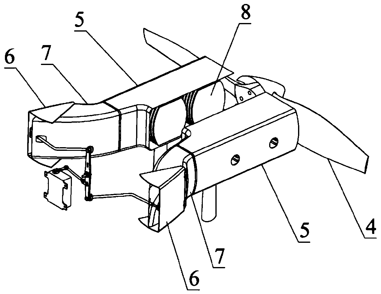 Rear ventilation cooling device of piston engine