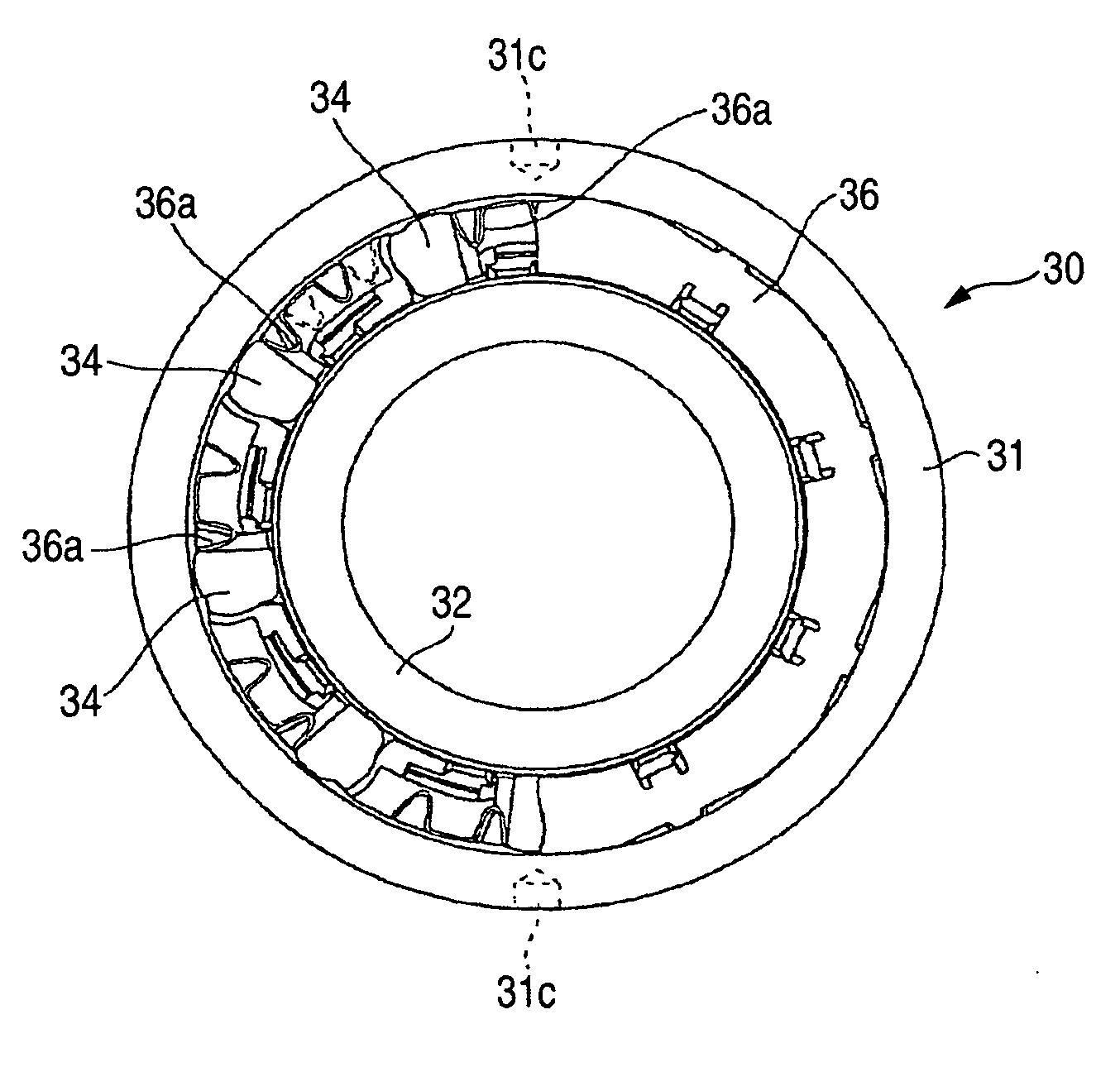 One-way clutch fixing structure