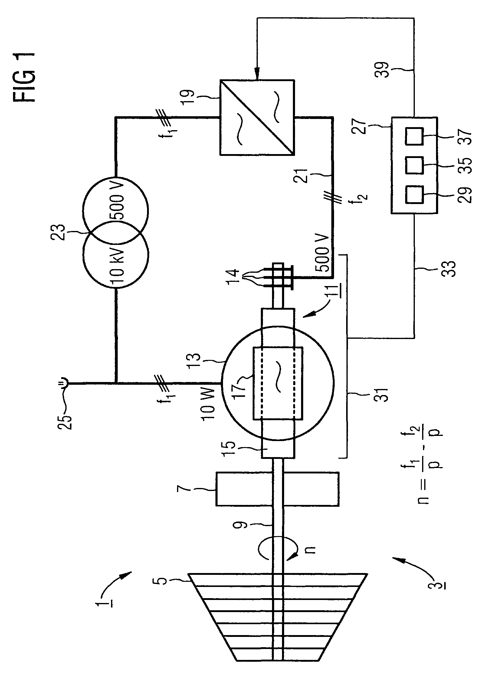 Generating unit and method for producing a current with a predetermined network frequency