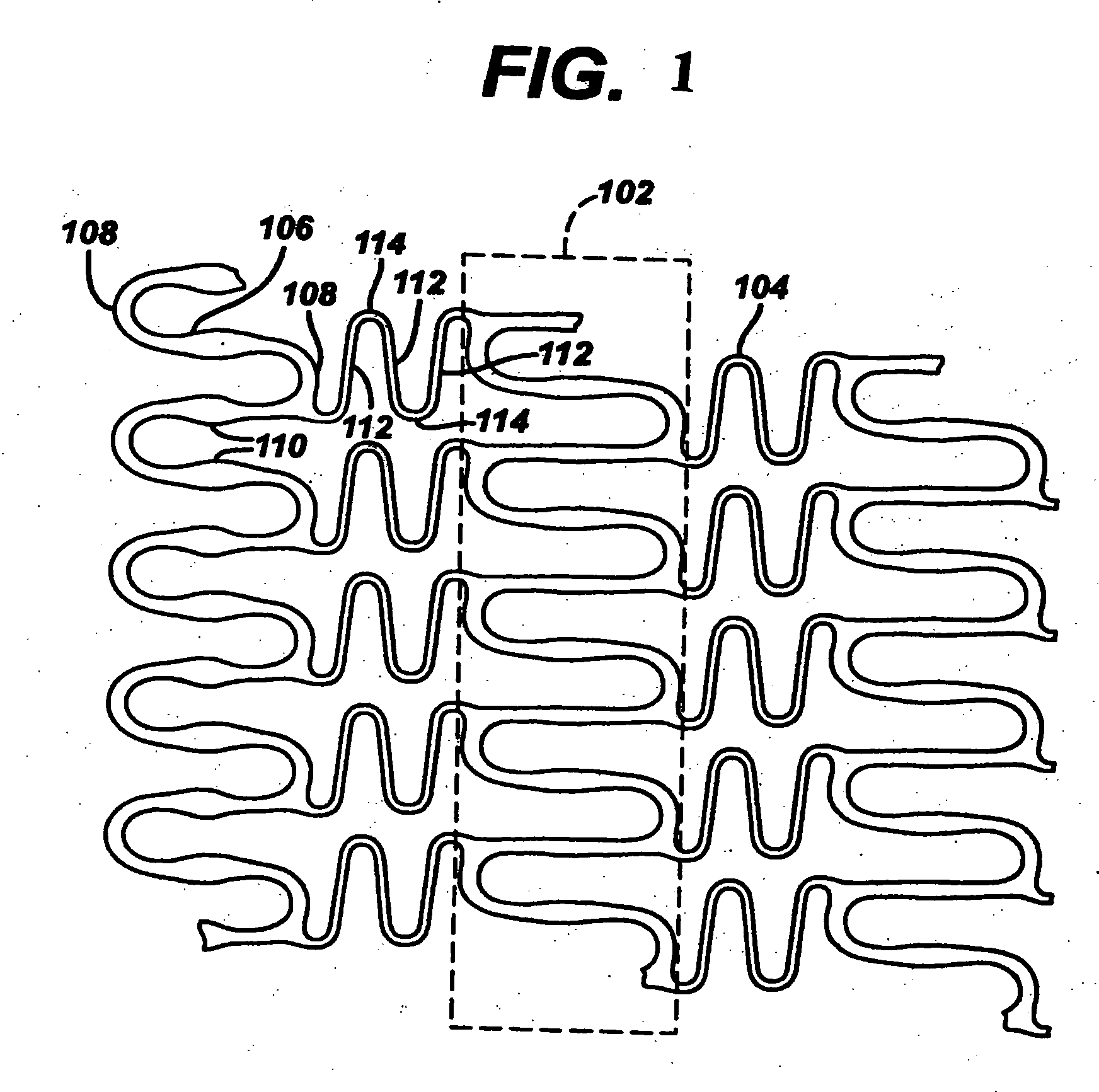 Polymeric stent having modified molecular structures in the flexible connectors and the radial arcs of the hoops