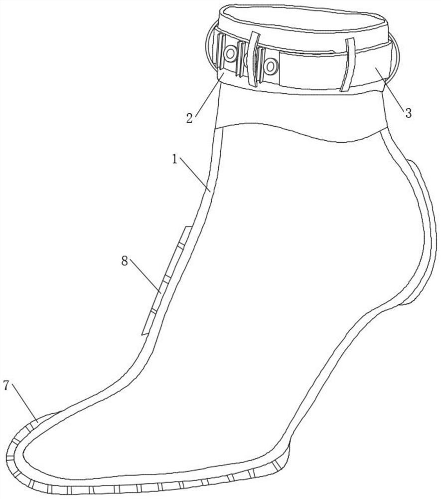 Sweat-absorbent sock and processing method thereof