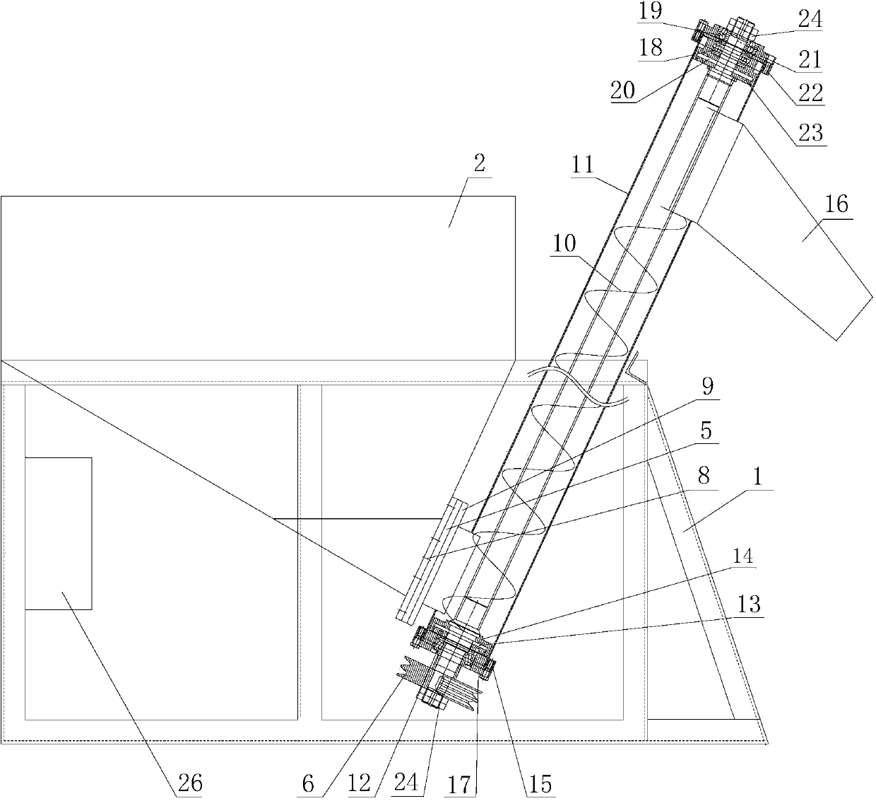 Screw conveyor automatic feeding device in blown film production line