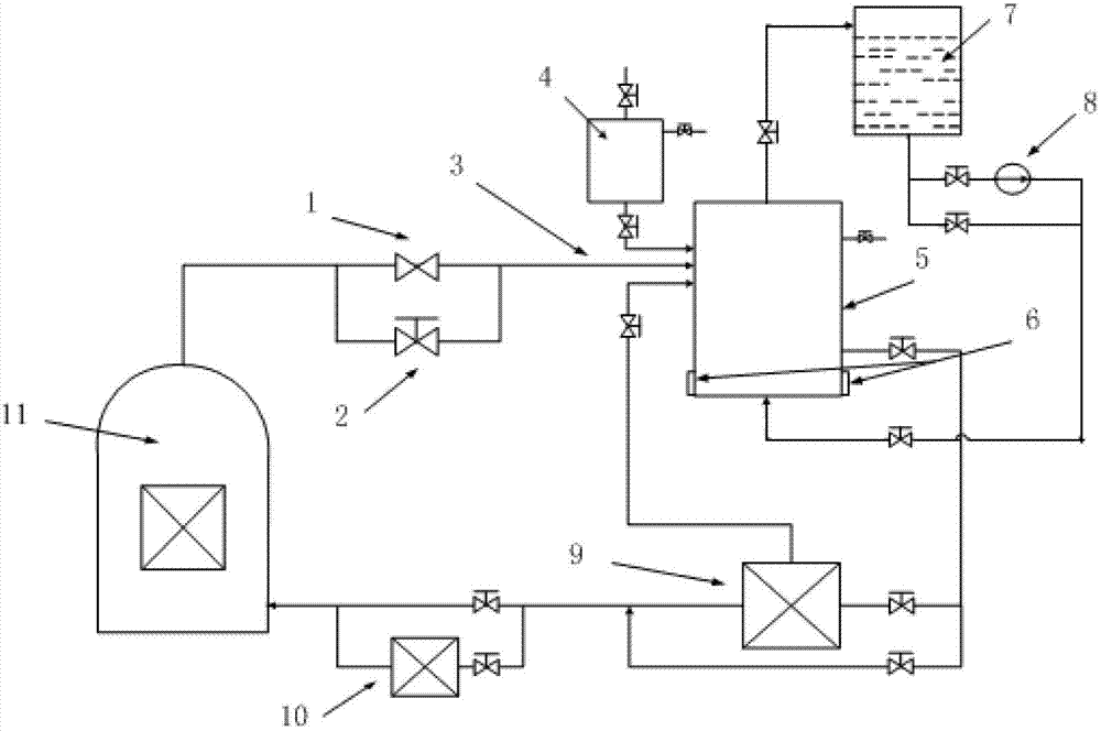 Helium-filled system for removing grains in gas