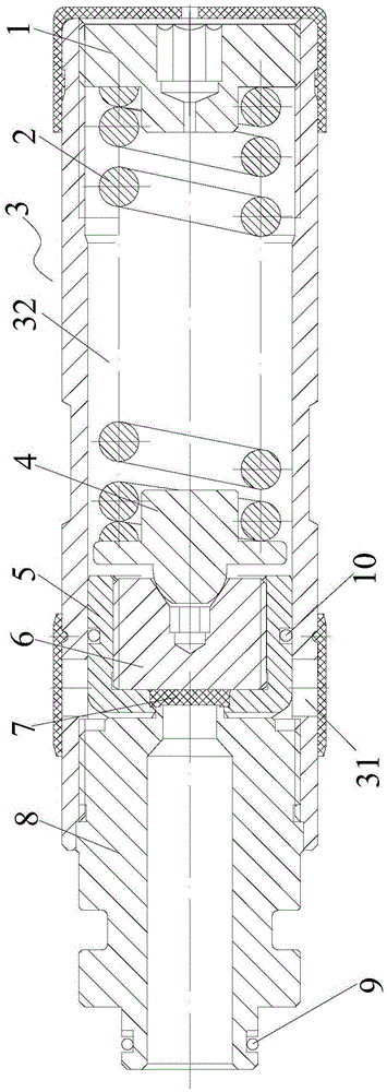 Valve core assembly of overflow safety valve