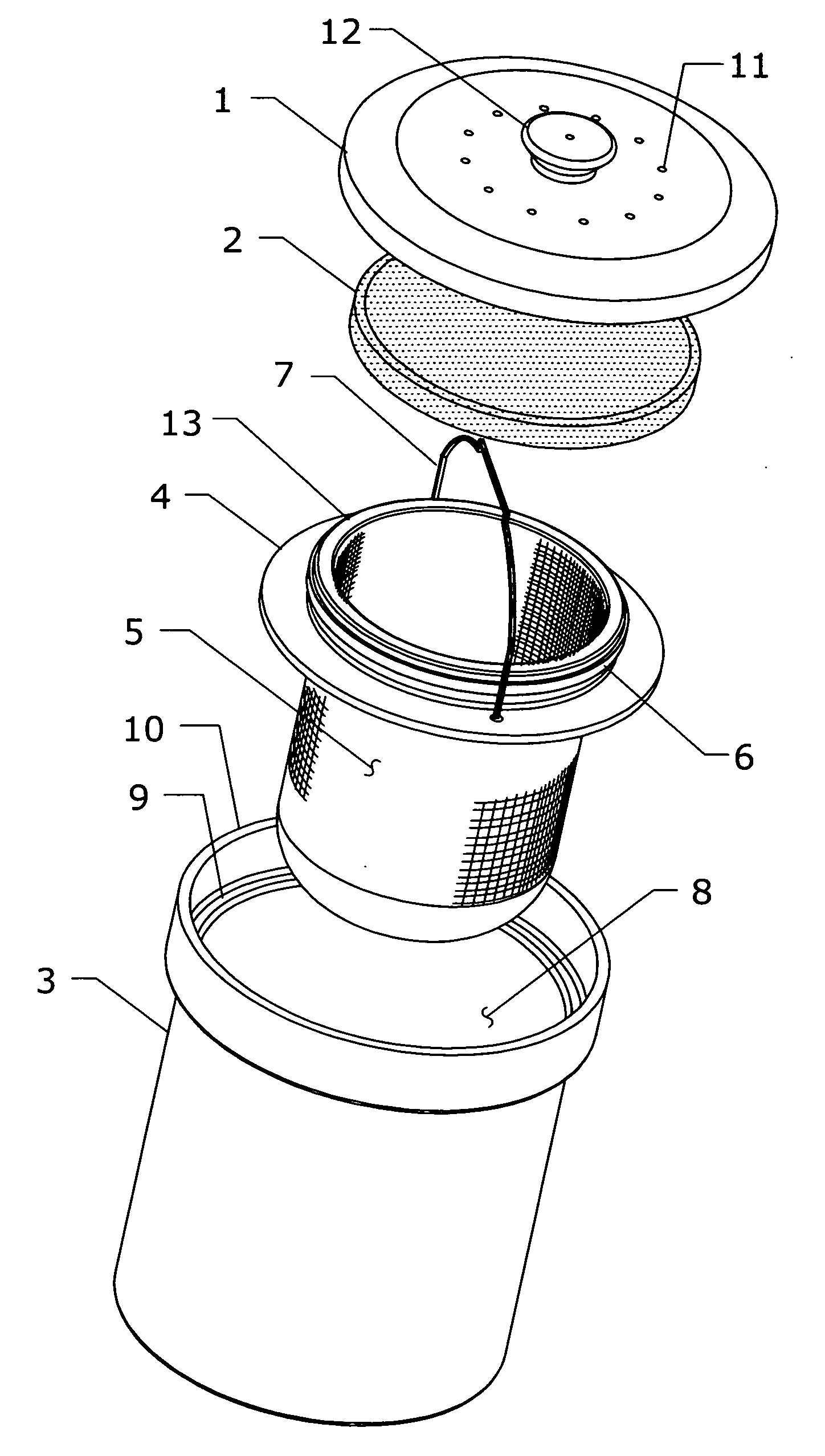 Device and method for collecting of organic waste