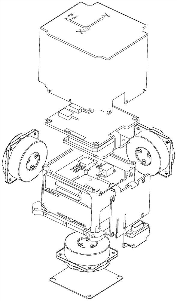 Small-sized light-weight three-axis gyroscope combination for space navigation