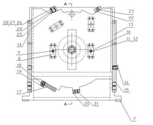 Rotary fixture special for drilling automobile flywheel shell and machining method