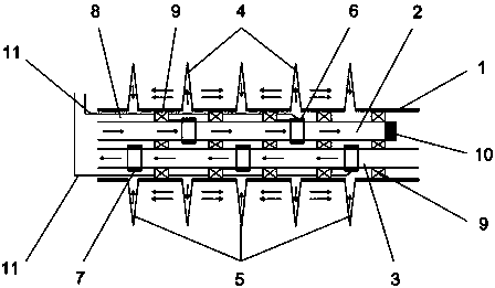 Multi-stage fracturing horizontal well interval CO2 flooding oil production method