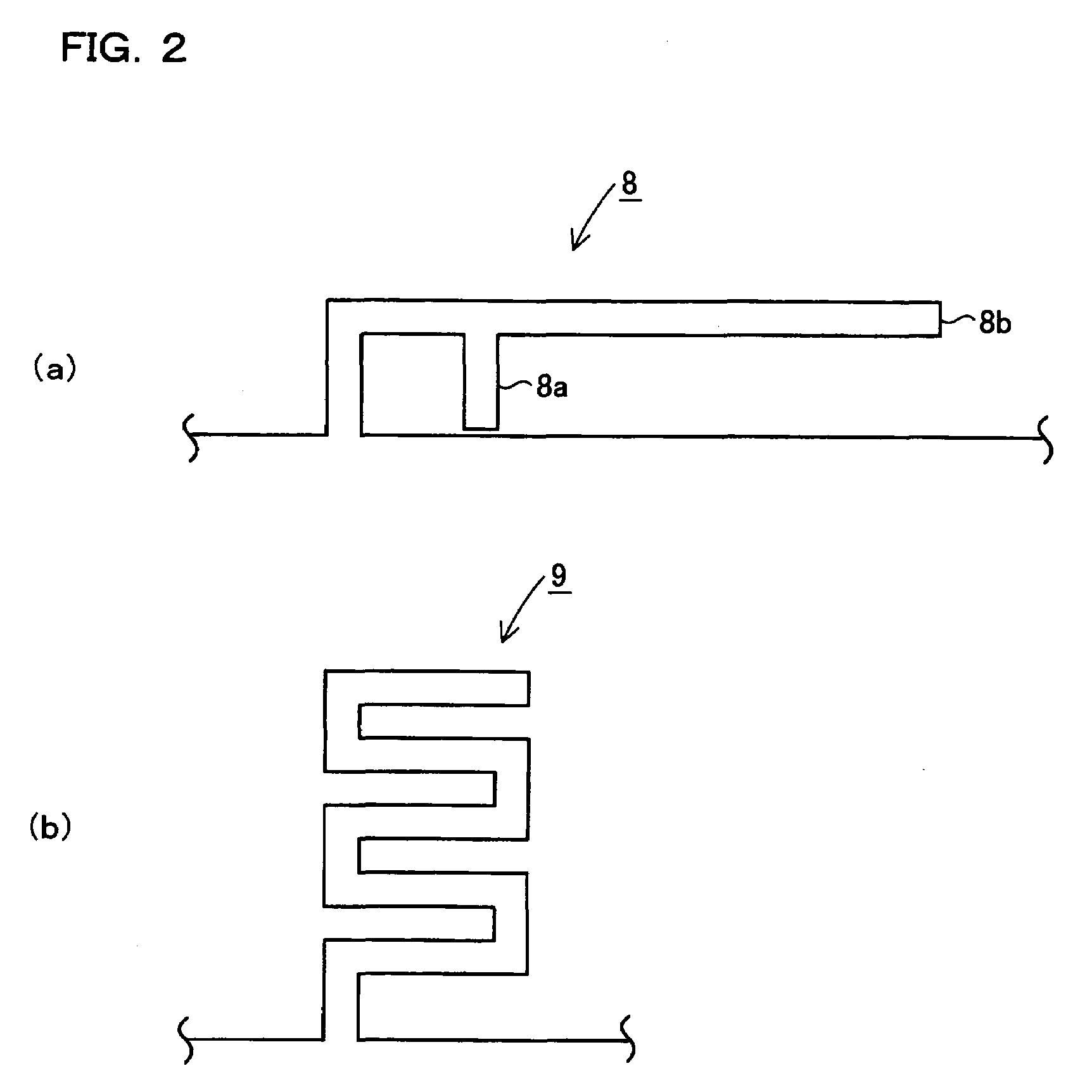 Planar antenna with multiple radiators and notched ground pattern