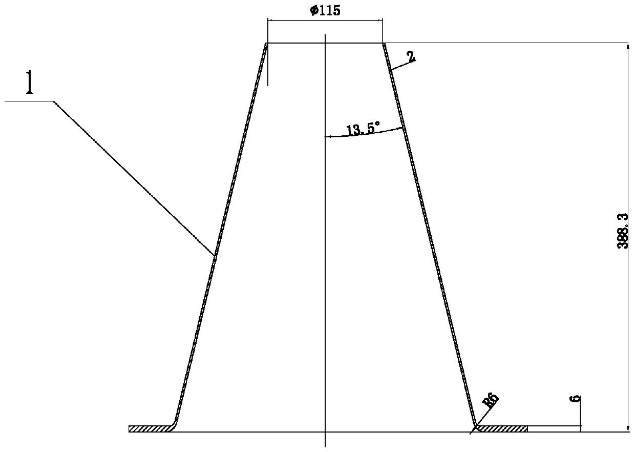 Spinning pressing forming method of deep conical thin-walled rotary part with flange