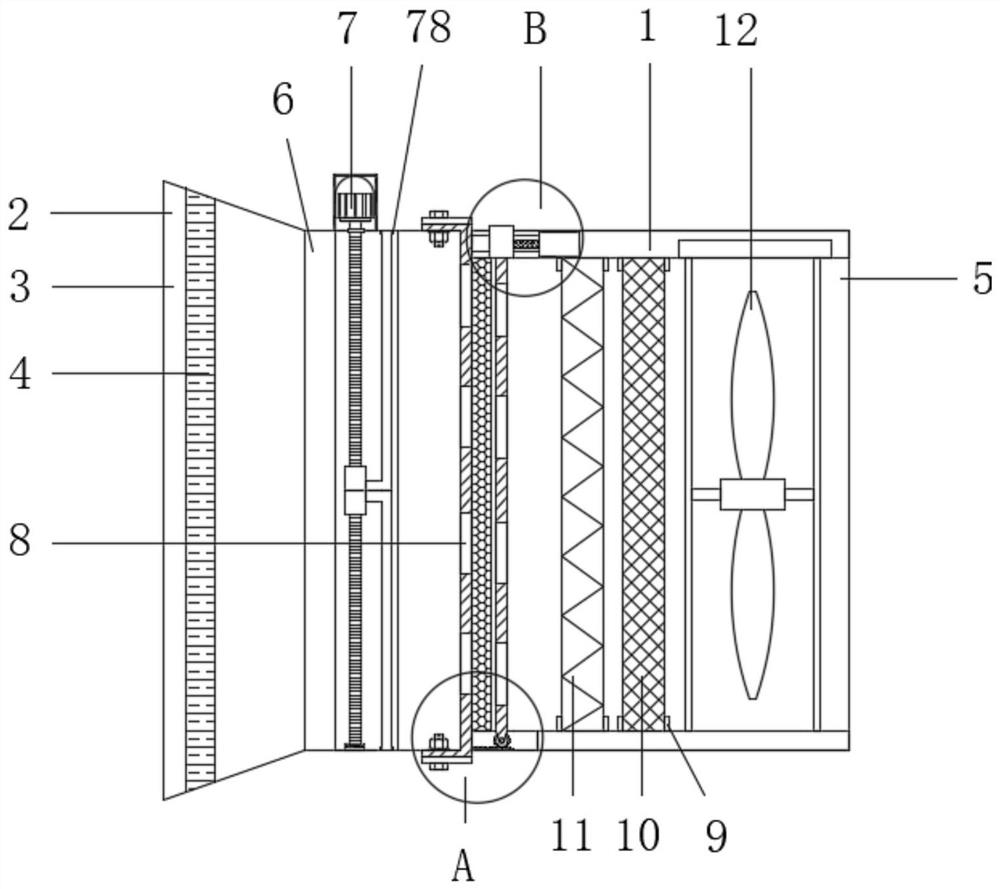 Indoor ventilating device for ocean passenger ship