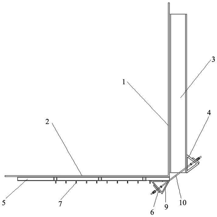 A formwork corner fastener connection structure and its construction method