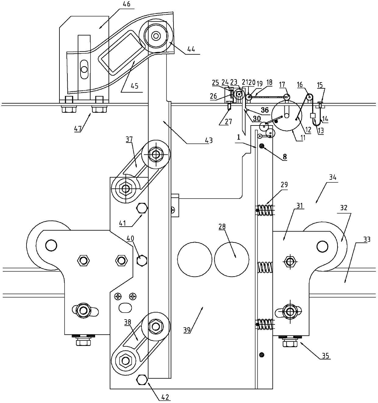 Heavy punch type lift car door lock mechanism