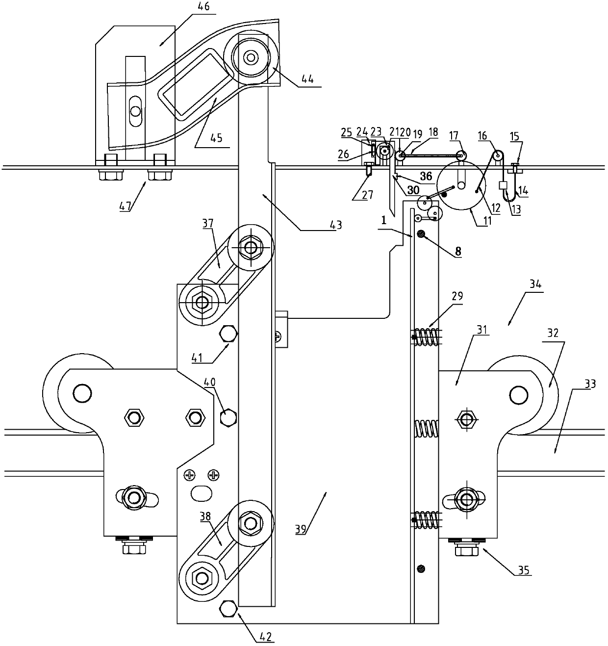 Heavy punch type lift car door lock mechanism