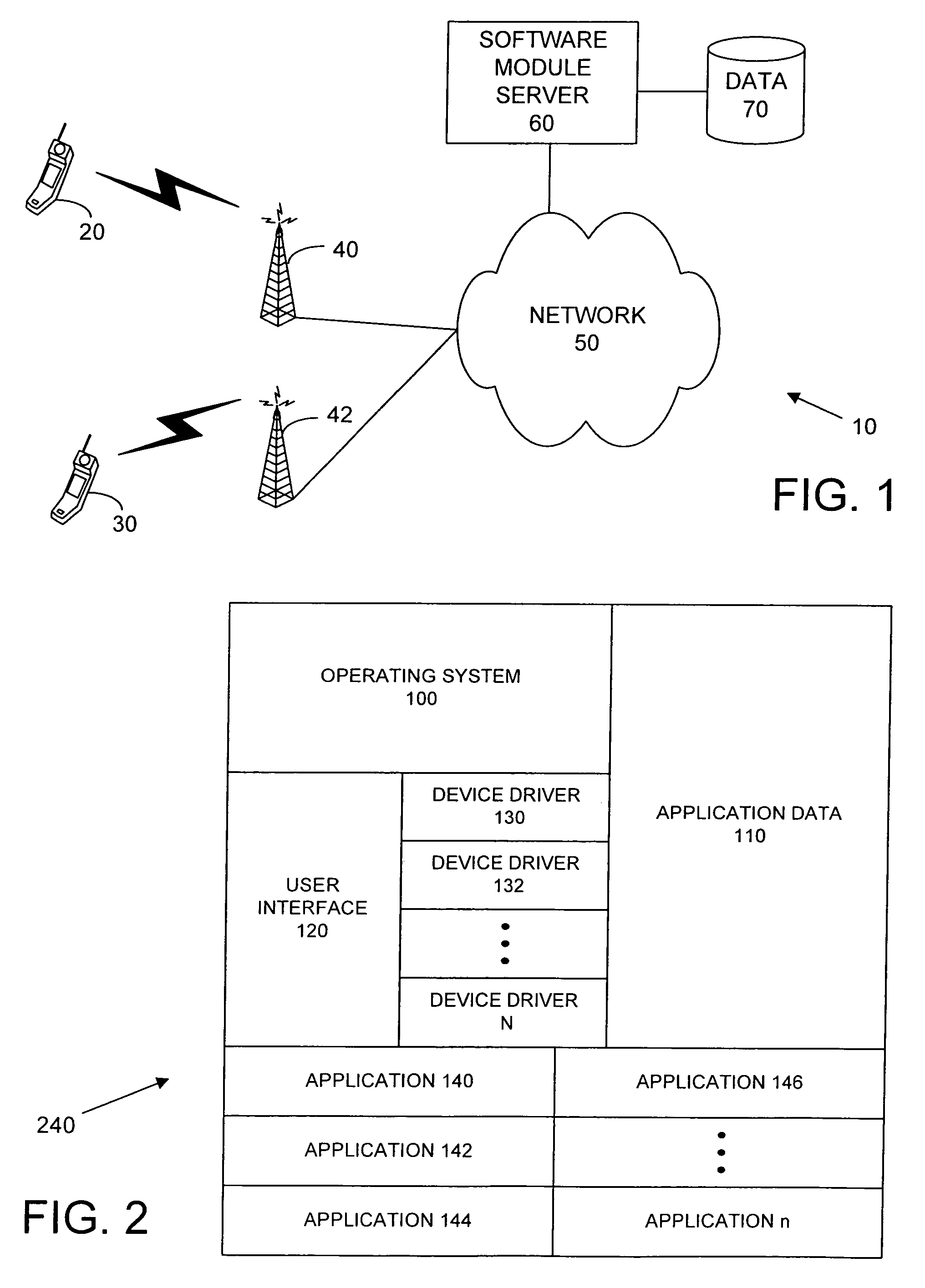 Modular software components for wireless communication devices