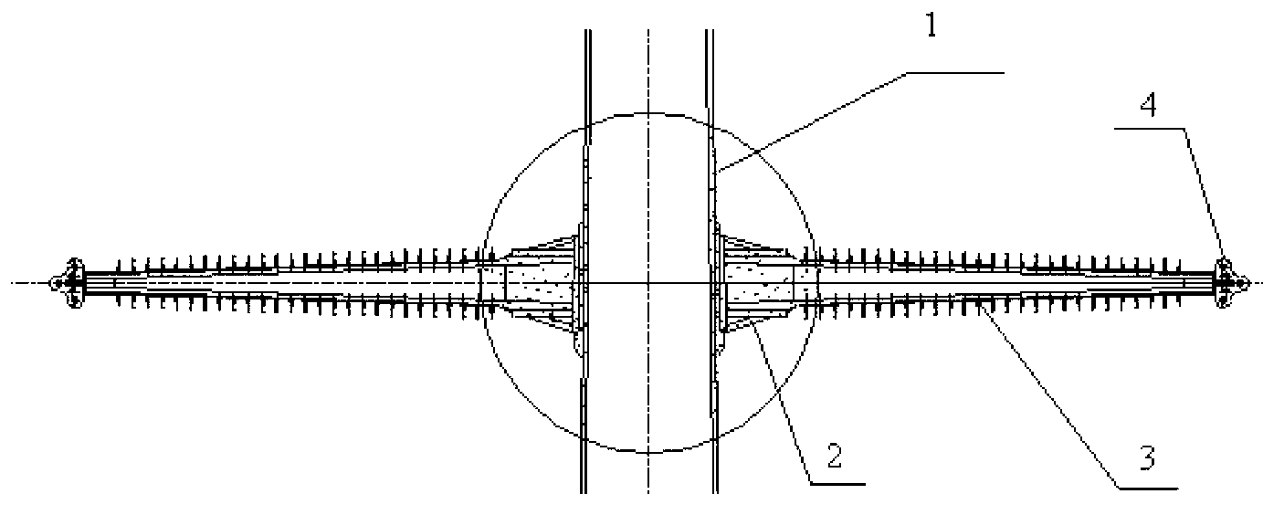 Tower node connection device made from composite material