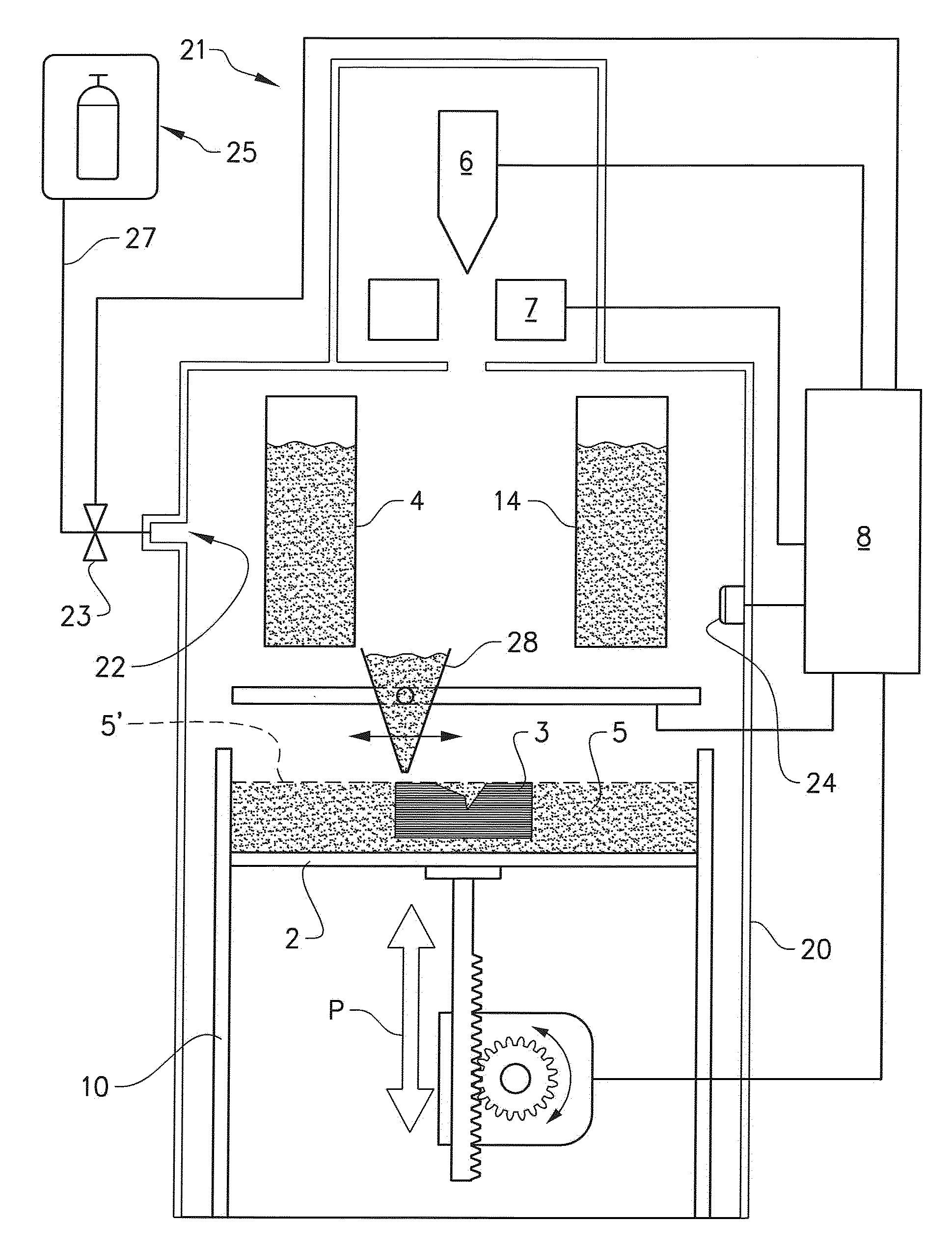 Method and apparatus for increasing the resolution in additively manufactured three-dimensional articles