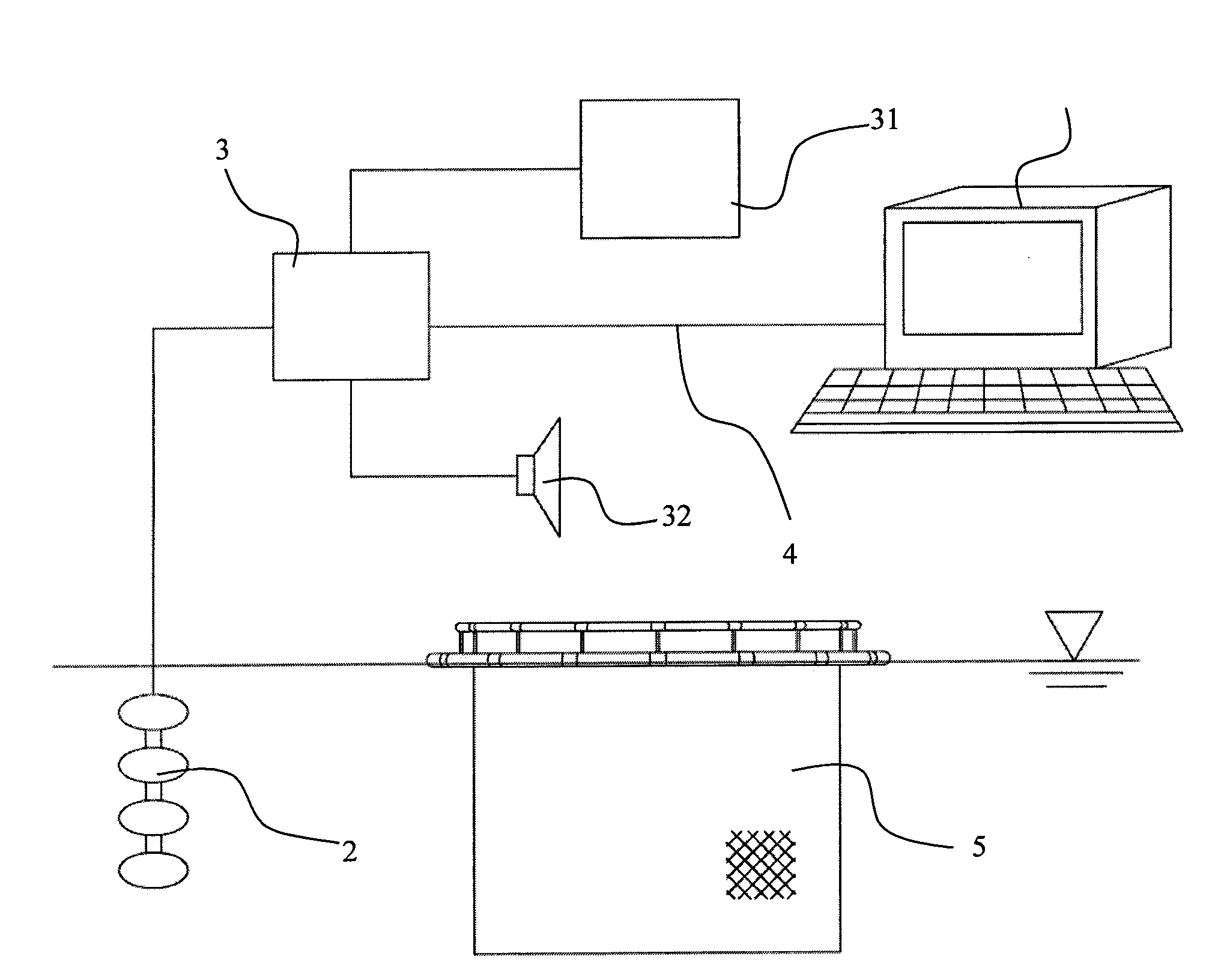 Sonar detecting method for large yellow croaker escaping from deep water net cage and special equipment thereof