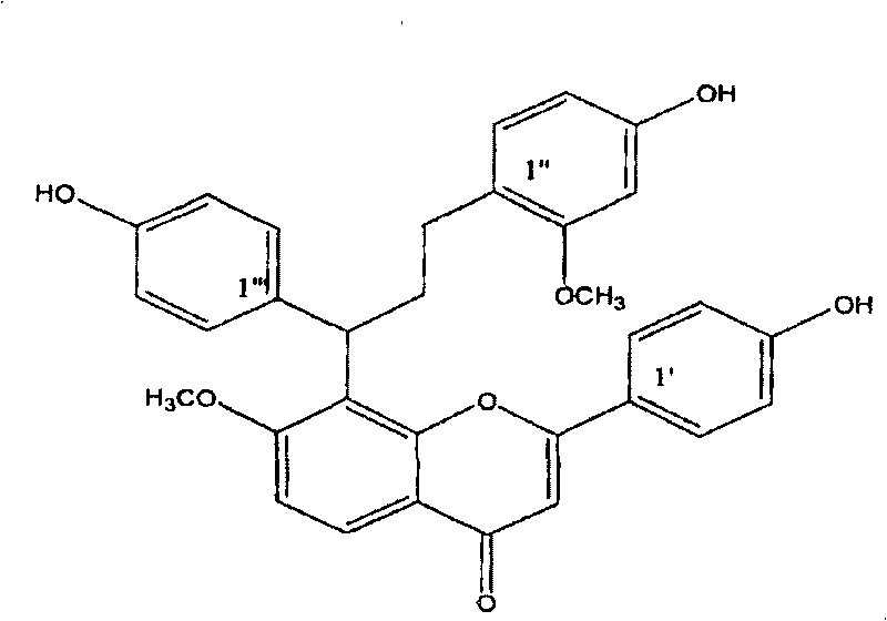 Separating purified new bisflavone compound from dragon's blood and preparation method thereof