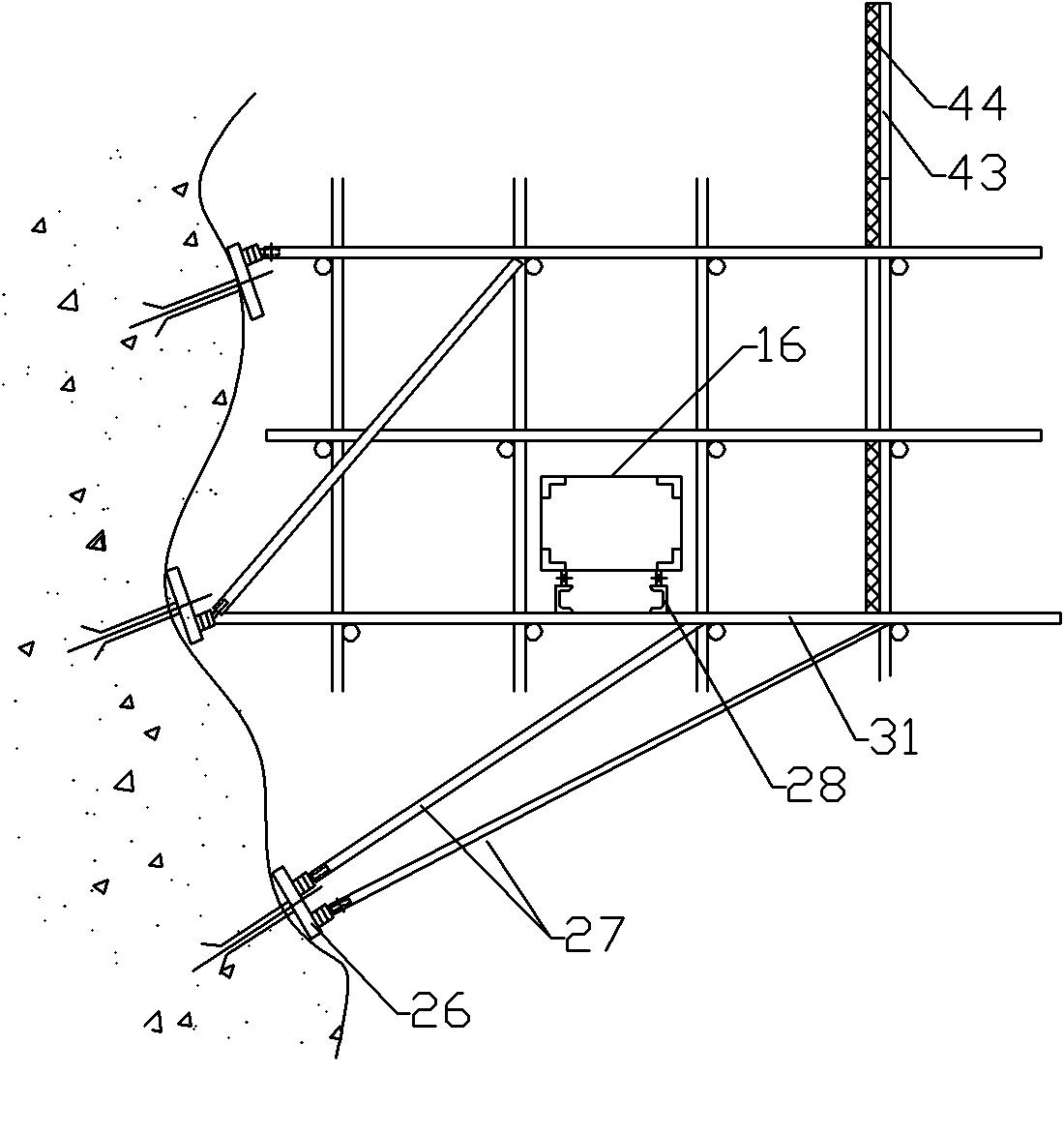 Method for constructing cliff scaffold platform