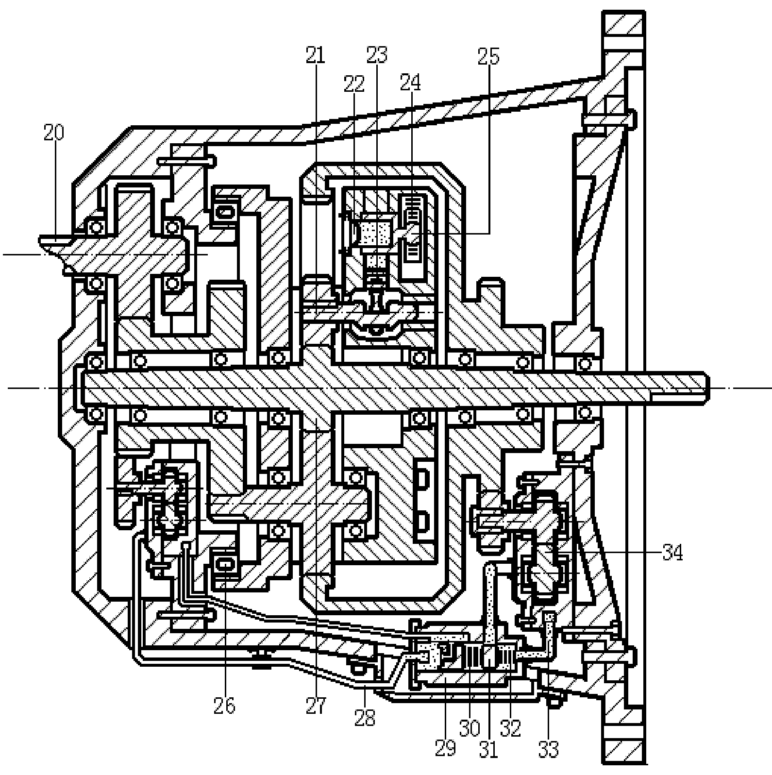 Equidirectional multivariable gear speed differential continuously variable transmission for automobile