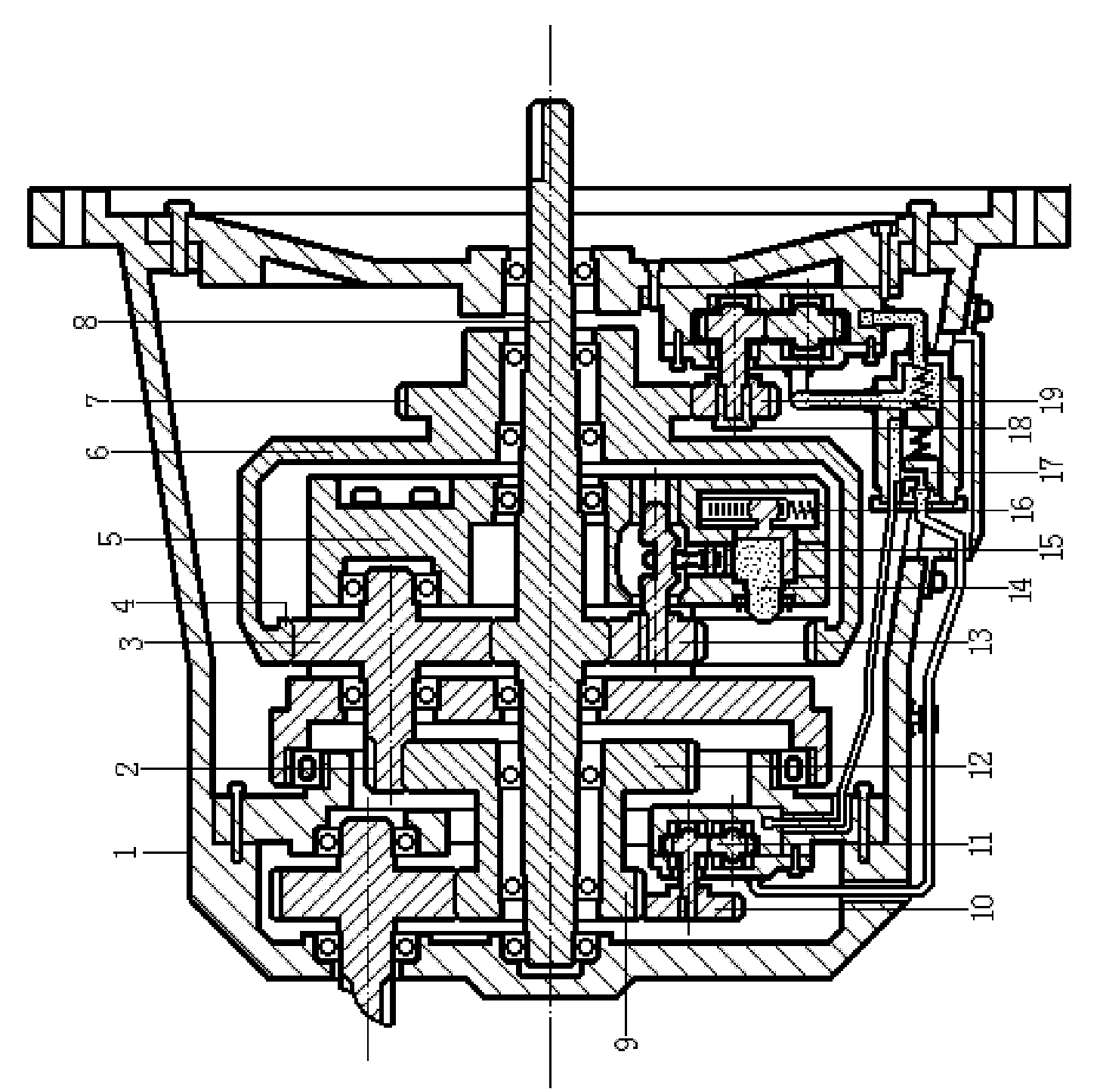 Equidirectional multivariable gear speed differential continuously variable transmission for automobile