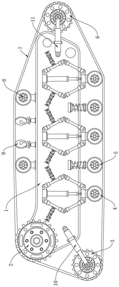 Tracked vehicle chassis suitable for complex terrain