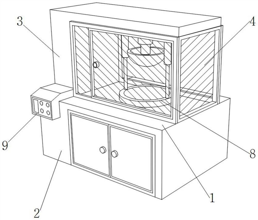 Chemical auxiliary force rheological polishing machining device for ceramic hemispheres