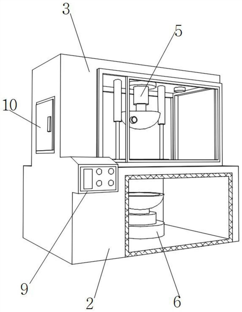 Chemical auxiliary force rheological polishing machining device for ceramic hemispheres