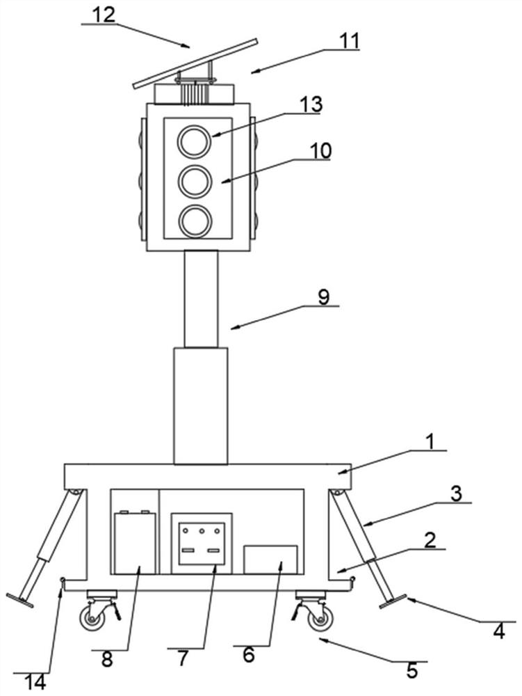 Temporary emergency traffic light for roads