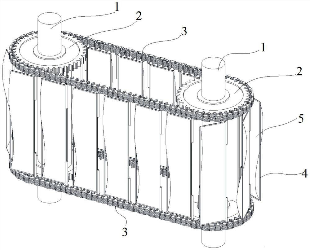 Double-shaft film swing type water turbine