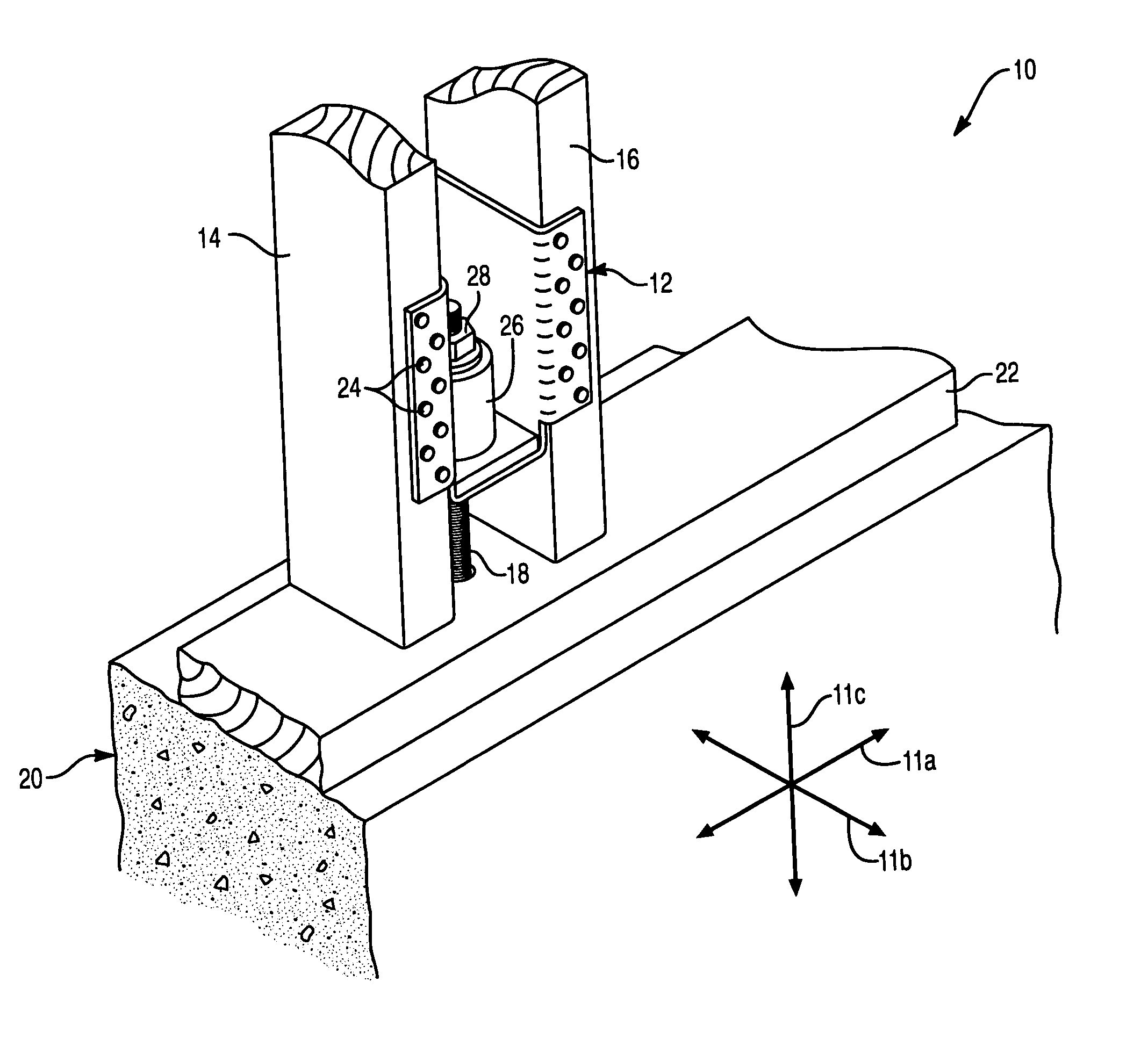 Balanced, multi-stud hold-down