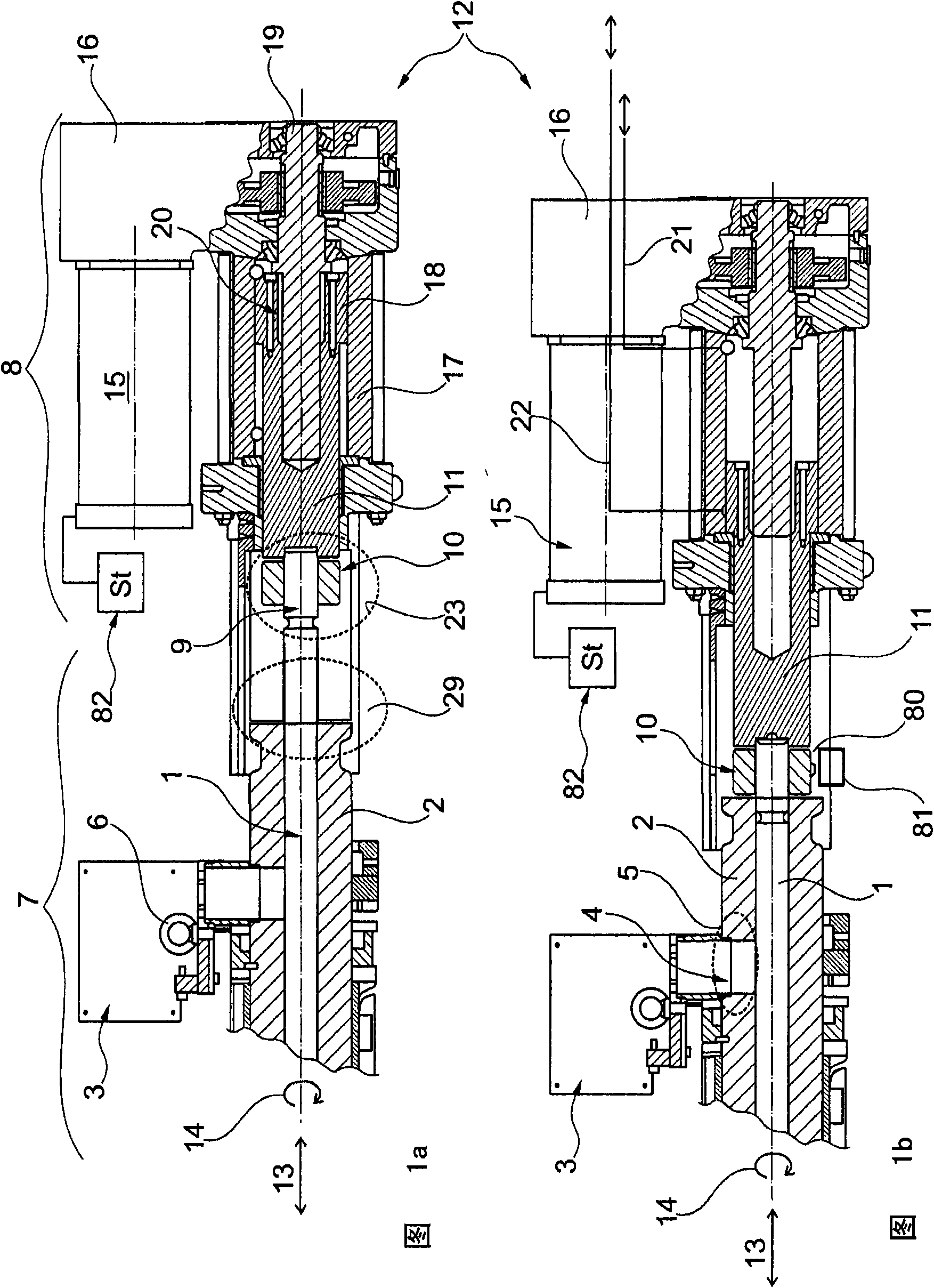 Method and device for the assembly and disassembly of a preplasticizing spindle